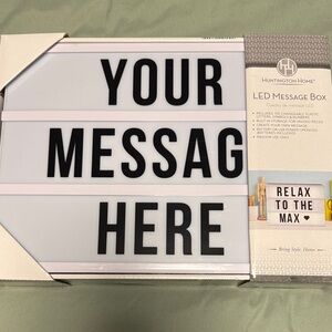 Huntington Home White LED Message Box/Sign Black Letters Battery or USB